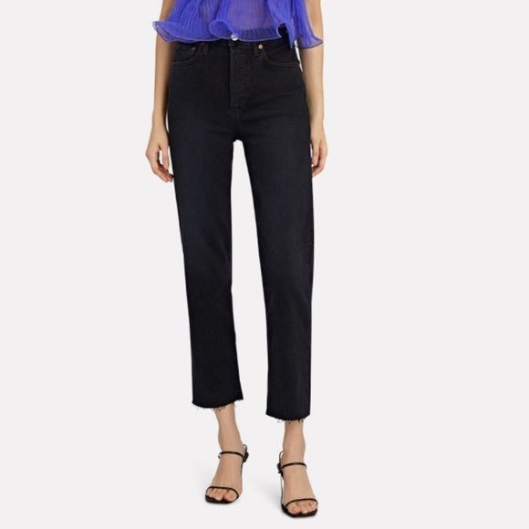 RE/DONE 70s Stove Pipe Jeans in Faded Black - Picture 2 of 15